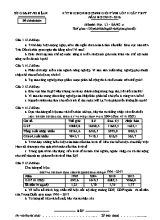 Đề thi chọn học sinh giỏi tỉnh Nghệ An lớp 11 cấp THPT năm học 2015 - 2016 môn thi Địa lí - Bảng A